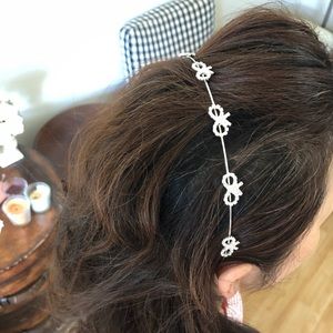 NWOT Korean Crystal Ribbon Headband